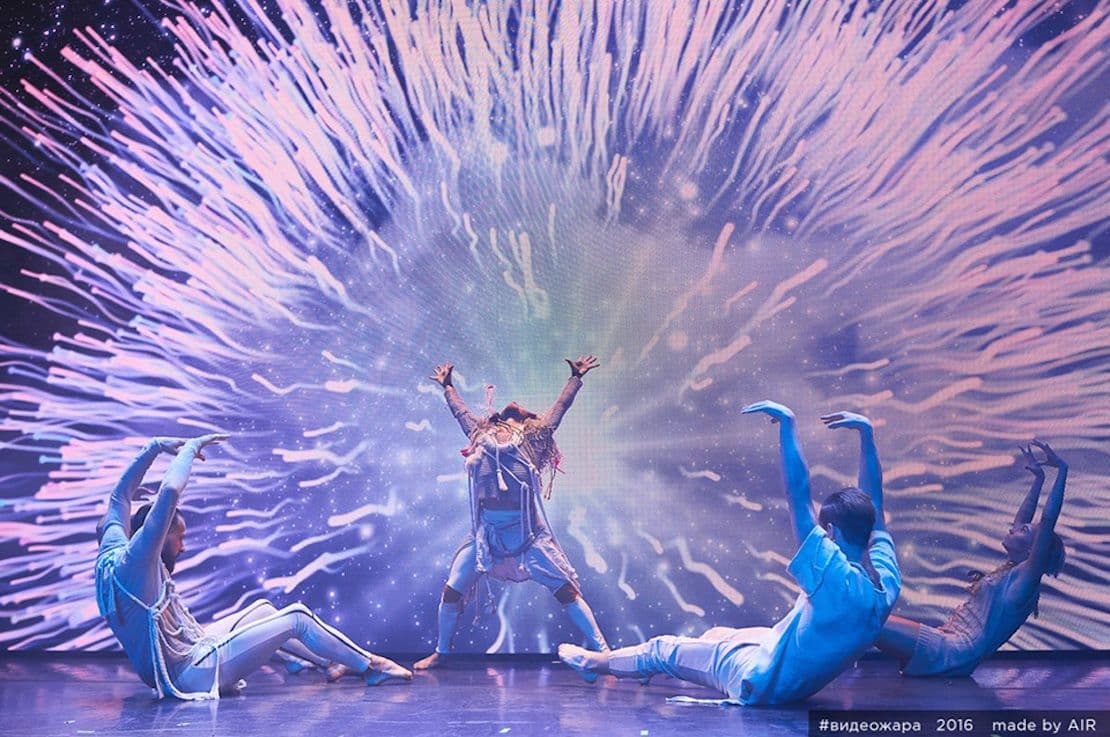 LED panorama used as a background at a live stage show