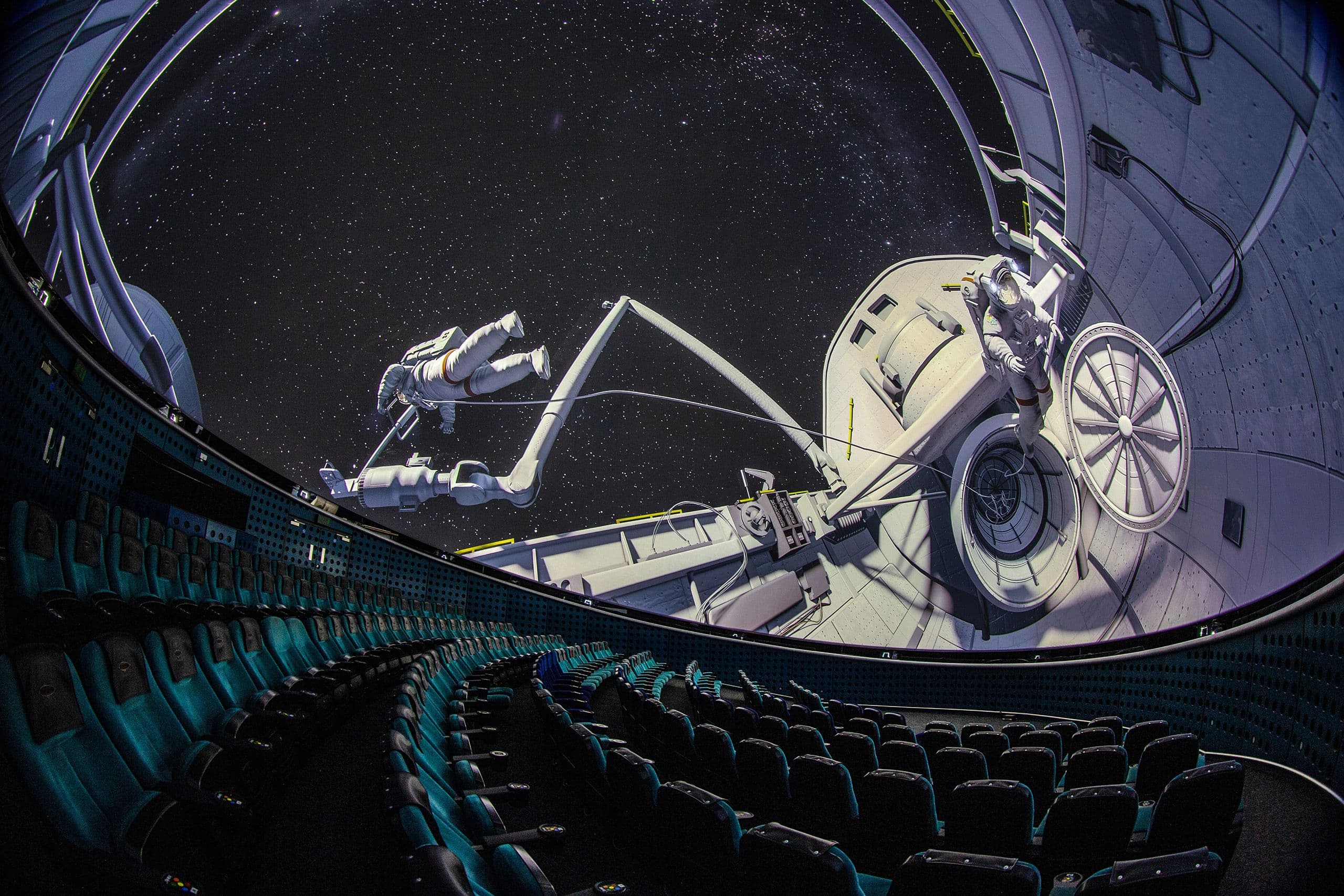 Dome projection at the 18m Sir Partick Moore Planetarium