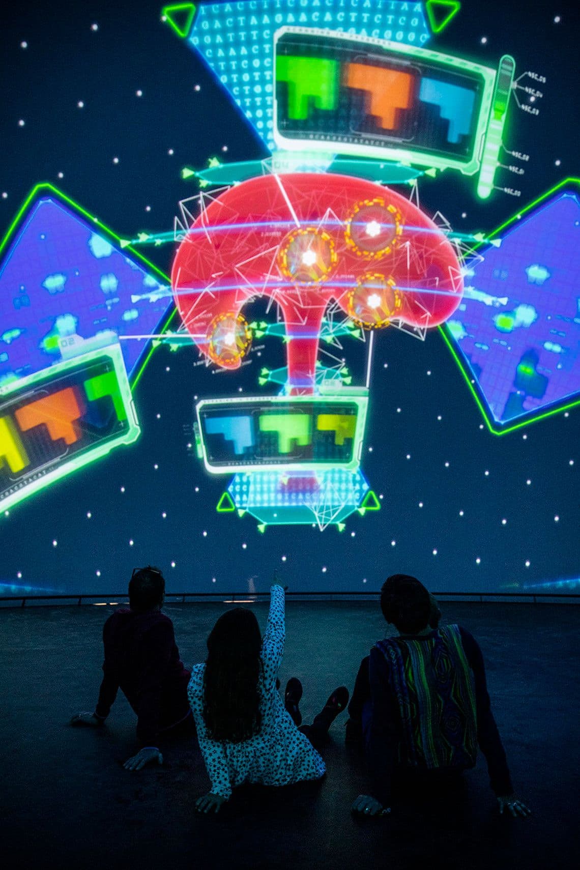 Children at Devonport Market Hall 210-degree dome theater